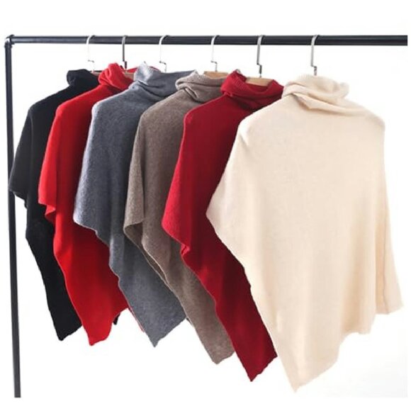 Winter Shawl Wrap Knit Sweater Cape Poncho One Size Soft Warm - Picture 6 of 6